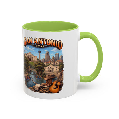 San Antonio Souvenir Coffee Mug – Texas Riverwalk Scenic Accent Mug (11/15oz)
