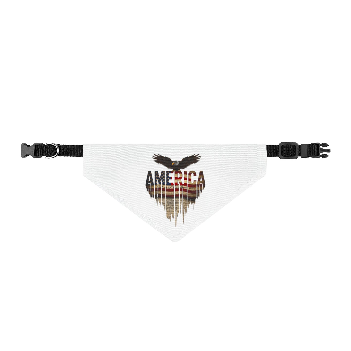 Patriotic Eagle Clip-On Pet Bandana — "America" Flag Design