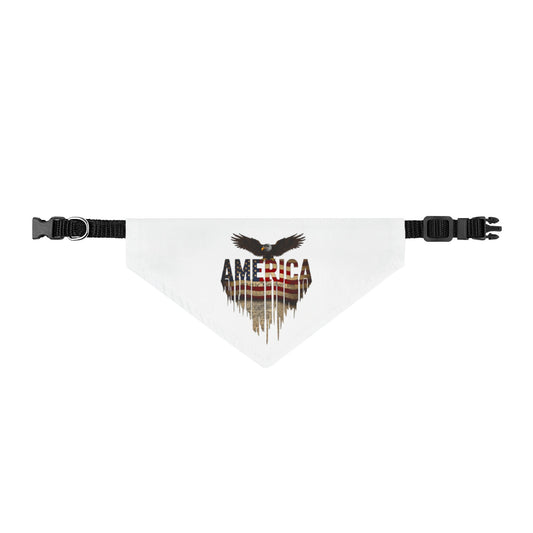 Patriotic Eagle Clip-On Pet Bandana — "America" Flag Design