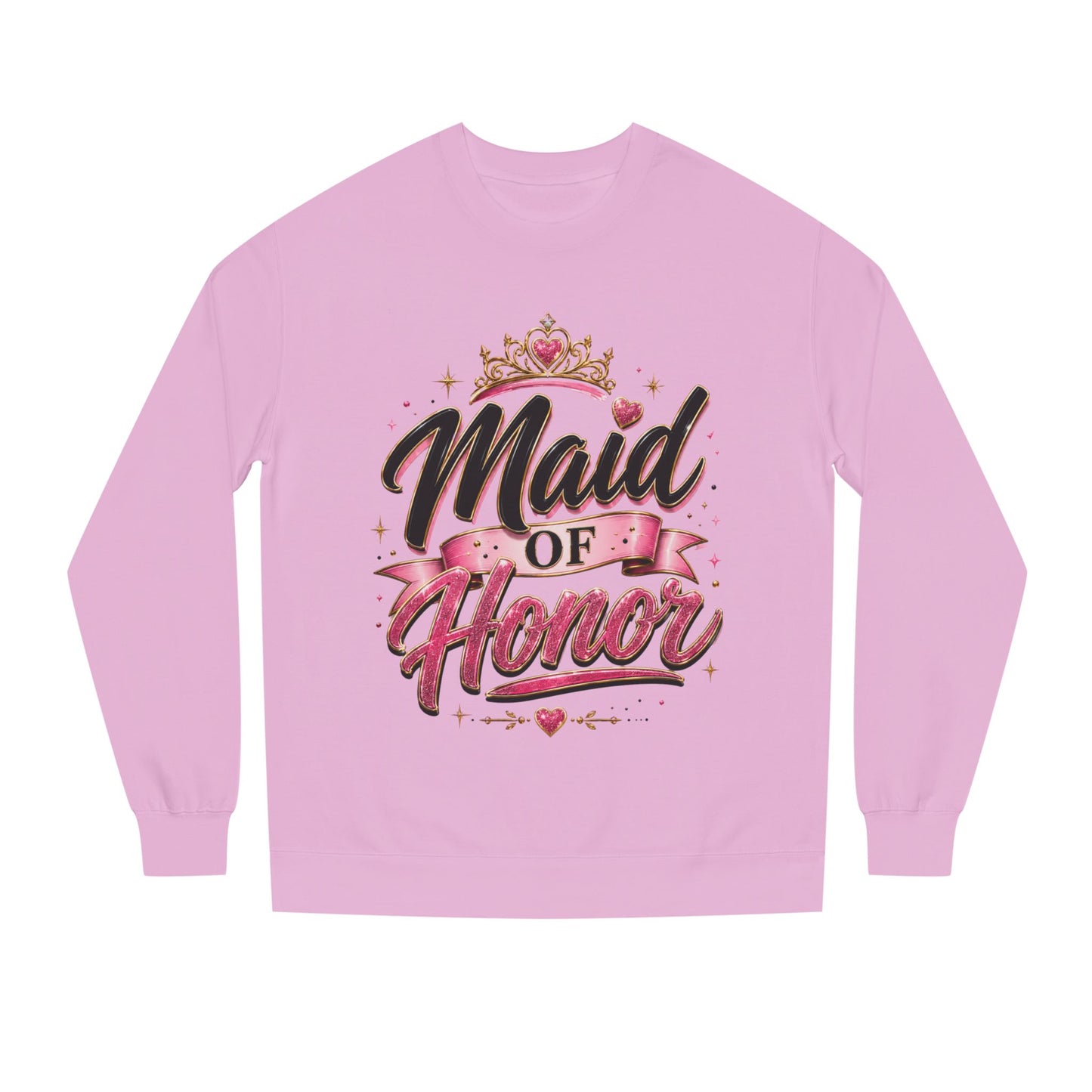 Maid of Honor Sweatshirt — Pink Script Bridal Party Crewneck