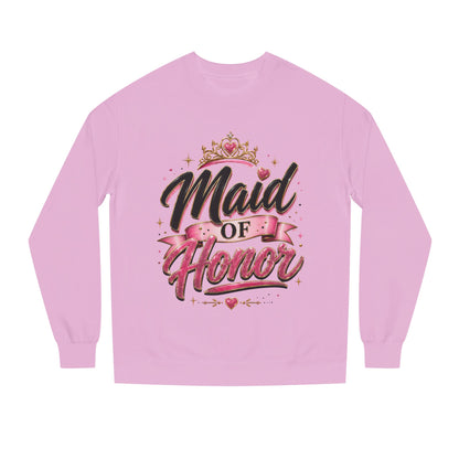 Maid of Honor Sweatshirt — Pink Script Bridal Party Crewneck