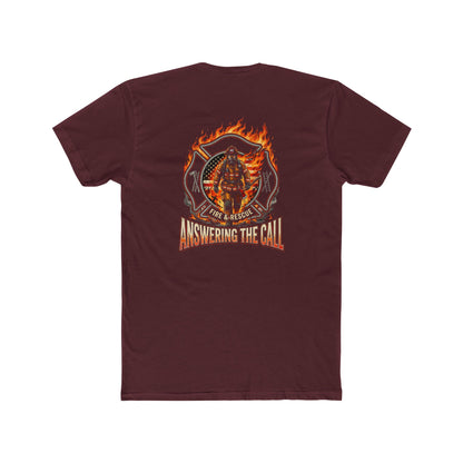Firefighter T-Shirt - 'Answering the Call' Flame Rescue Crew Tee