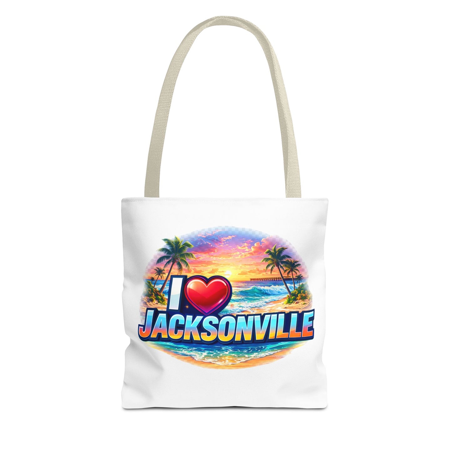 Jacksonville Beach Tote Bag – I  Jacksonville Sunset Graphic
