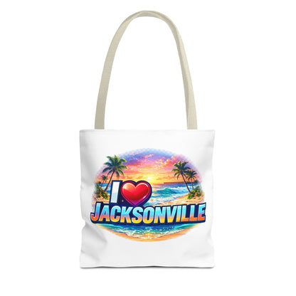 Jacksonville Beach Tote Bag – I  Jacksonville Sunset Graphic