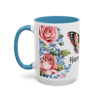 Mother's Day Butterfly Floral Accent Coffee Mug – "Happy Mother's Day"