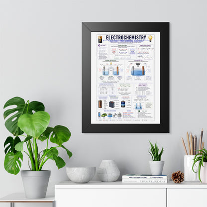 Electrochemistry Poster — Framed Educational Chemistry Wall Chart