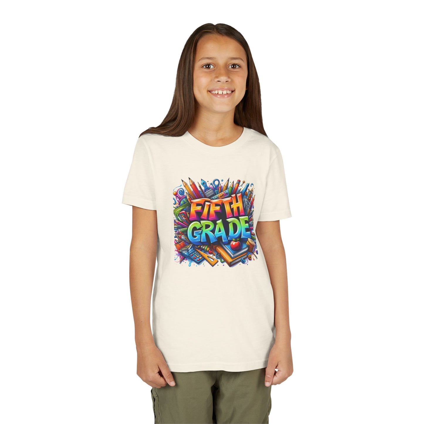 Fifth Grade Kid's Tee - Colorful School Supplies Back to School T-Shirt