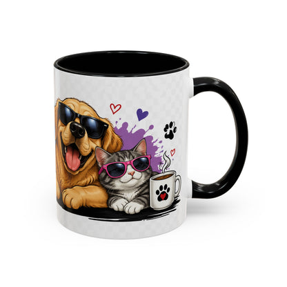 Dog and Cat Coffee Mug — 'This Is My Healer I'm A Cat' Cute Pet Lover Accent Mug (11/15oz)