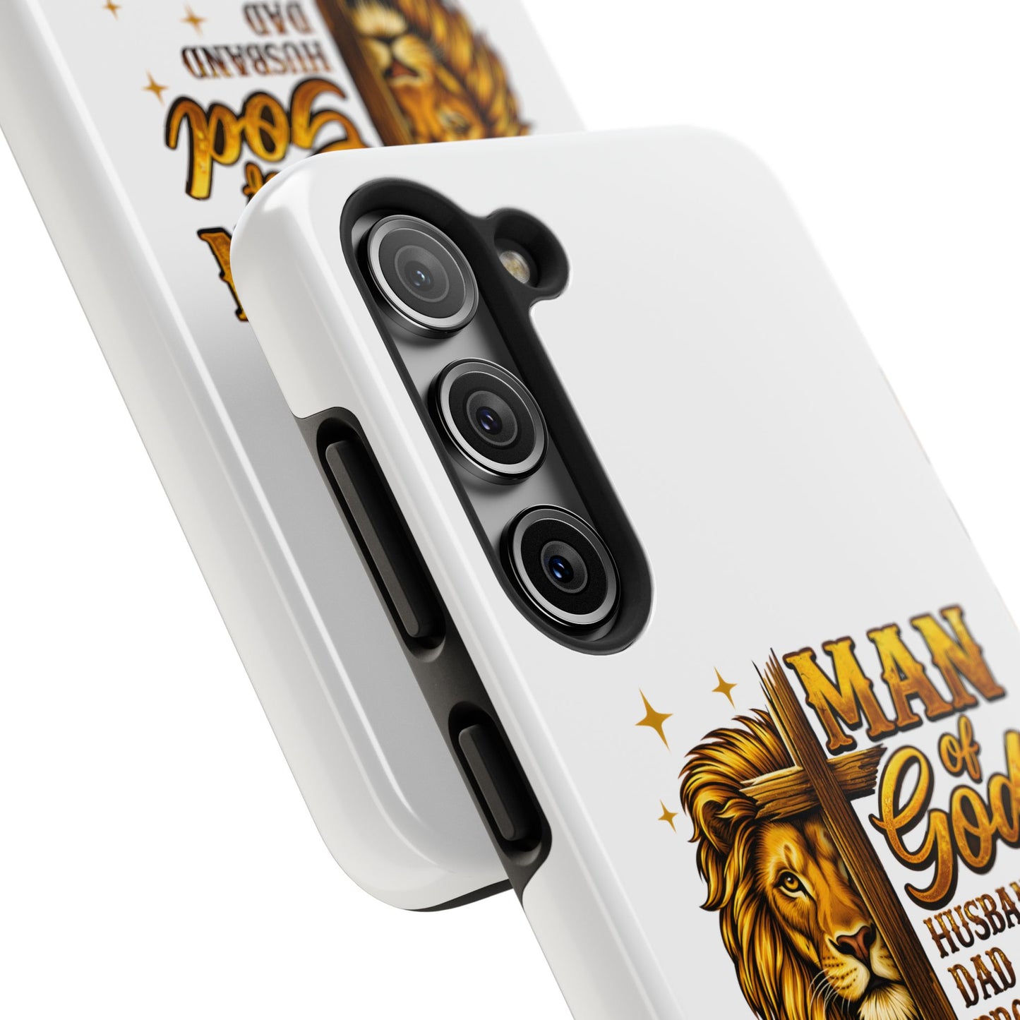 Man of God Lion Phone Case — ‘Man of God’ Christian Protector Dad Gift
