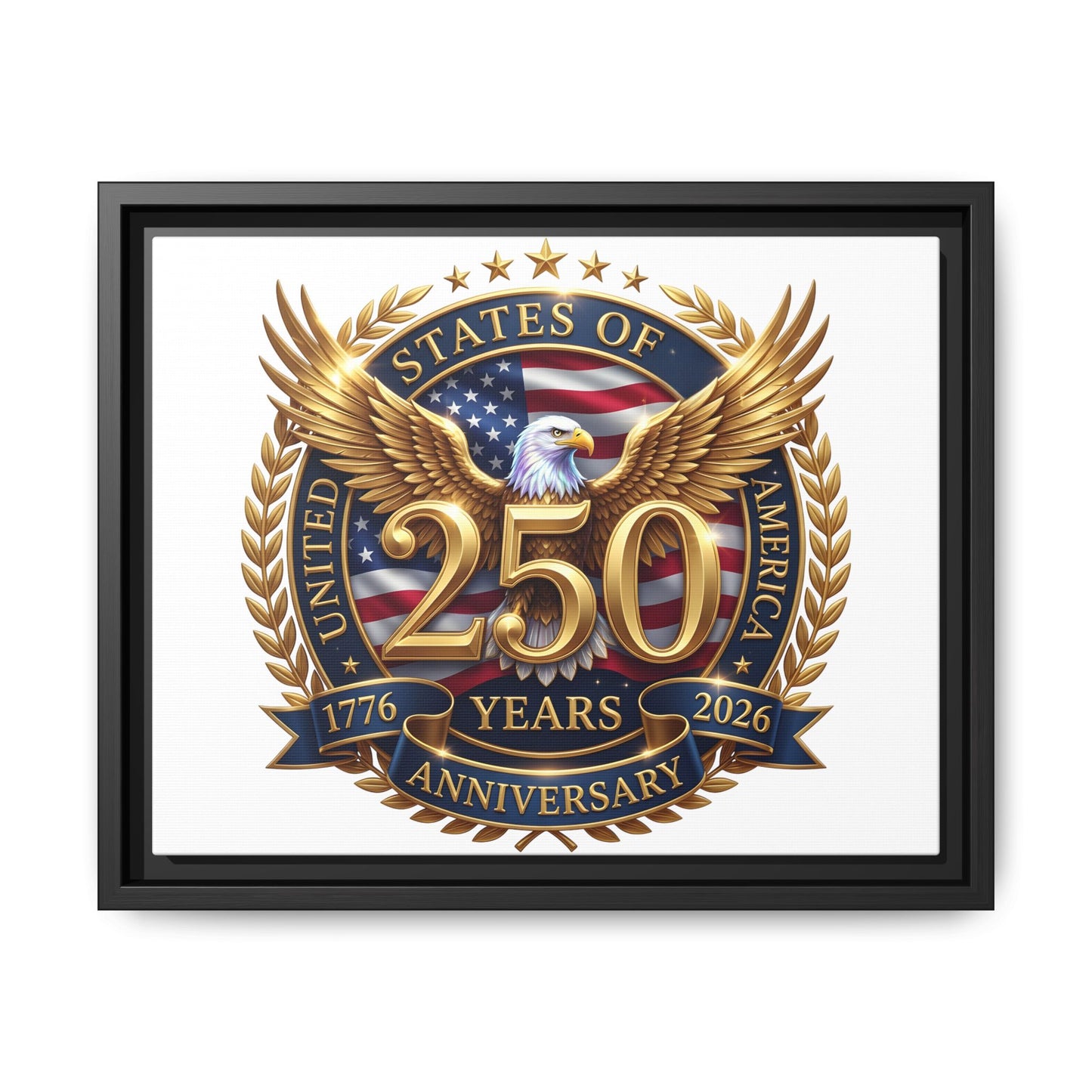 250th United States Anniversary Framed Canvas Print