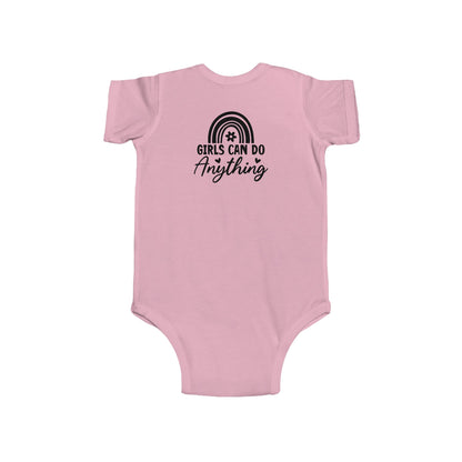 Infant Bodysuit - "Girls Can Do Anything" Rainbow Baby Onesie (Feminist Infant Gift)