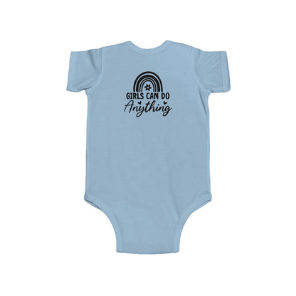 Infant Bodysuit - "Girls Can Do Anything" Rainbow Baby Onesie (Feminist Infant Gift)