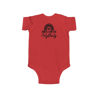 Infant Bodysuit - "Girls Can Do Anything" Rainbow Baby Onesie (Feminist Infant Gift)