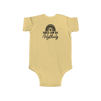 Infant Bodysuit - "Girls Can Do Anything" Rainbow Baby Onesie (Feminist Infant Gift)