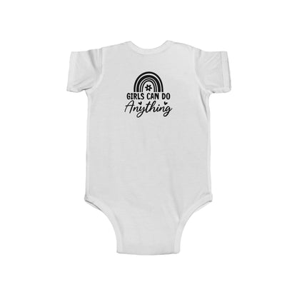 Infant Bodysuit - "Girls Can Do Anything" Rainbow Baby Onesie (Feminist Infant Gift)