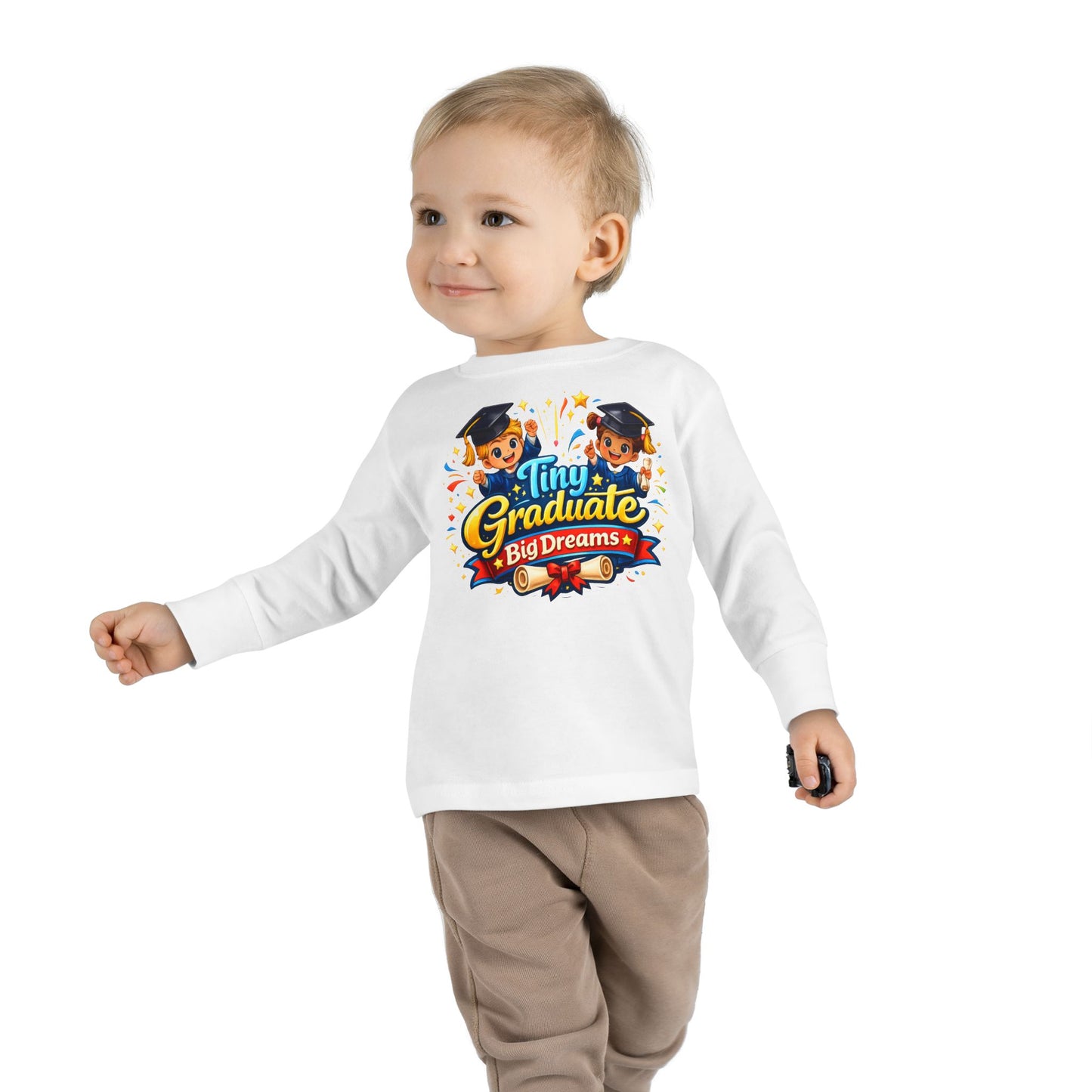 Toddler Tee - "Tiny Graduate Big Dreams" Long Sleeve Graduation Shirt