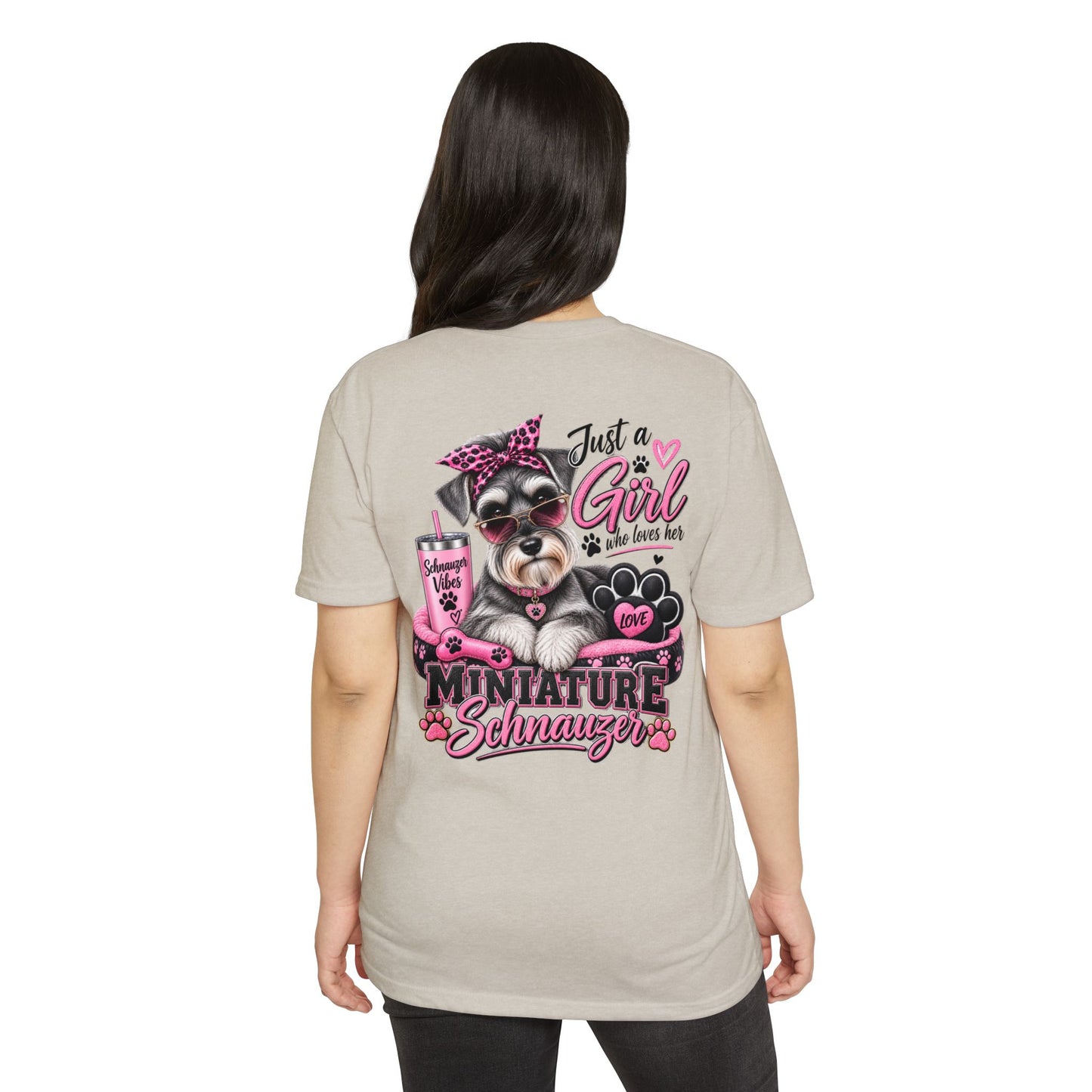 Miniature Schnauzer T-Shirt — "Just a Girl Who Loves Her Miniature Schnauzer" Cute Dog Tee