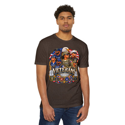 Veterans Tribute T-Shirt – Patriotic Military Emblems & Eagle Design