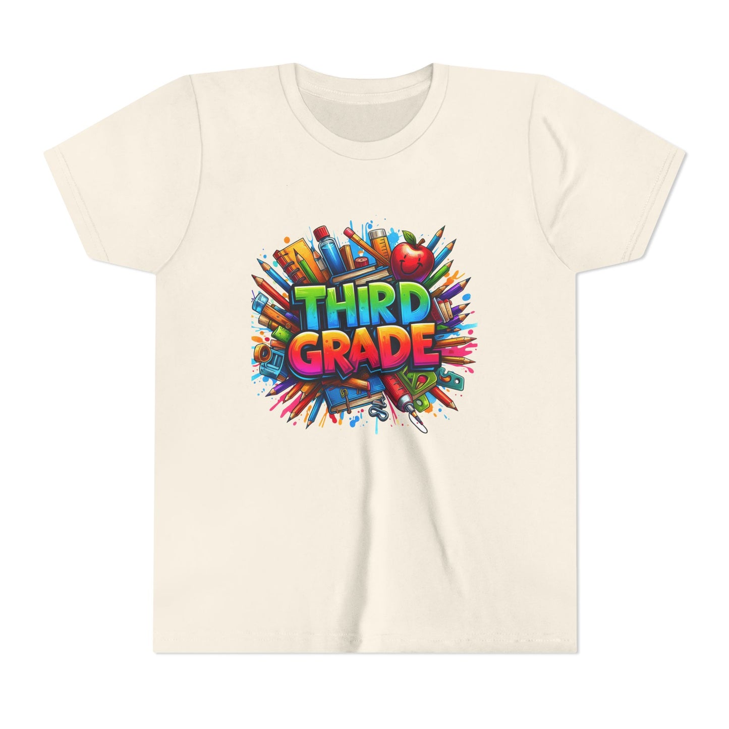Third Grade Kids' T-Shirt – Colorful School Supplies Back-to-School Tee