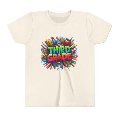 Third Grade Kids' T-Shirt – Colorful School Supplies Back-to-School Tee