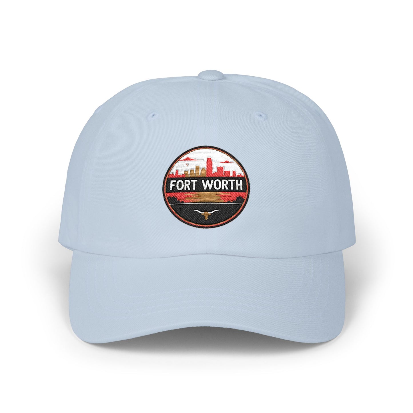 Fort Worth Skyline Dad Cap – Vintage Round Patch Hat