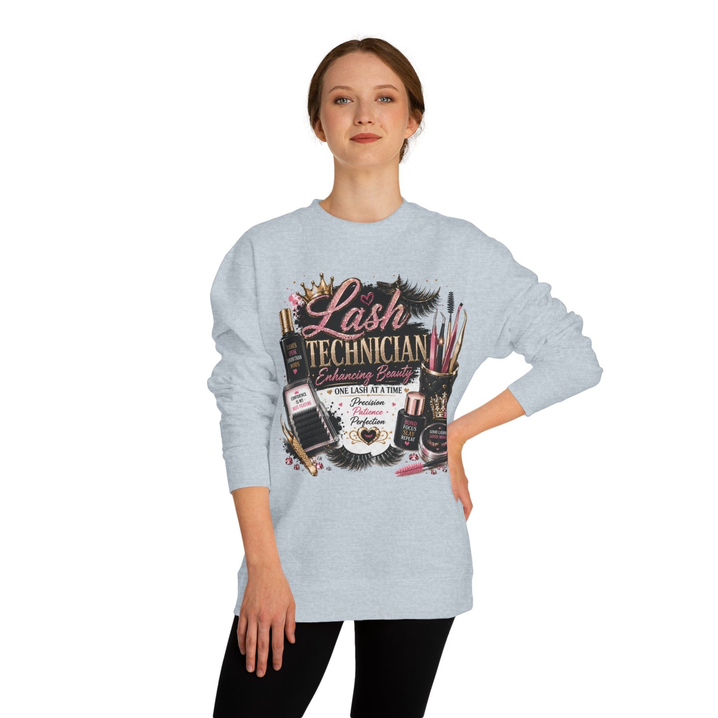 Lash Technician Crewneck Sweatshirt – Beauty Tools Graphic