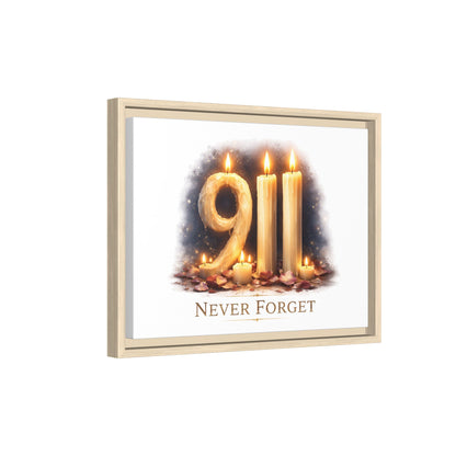 9/11 Never Forget Framed Canvas Print