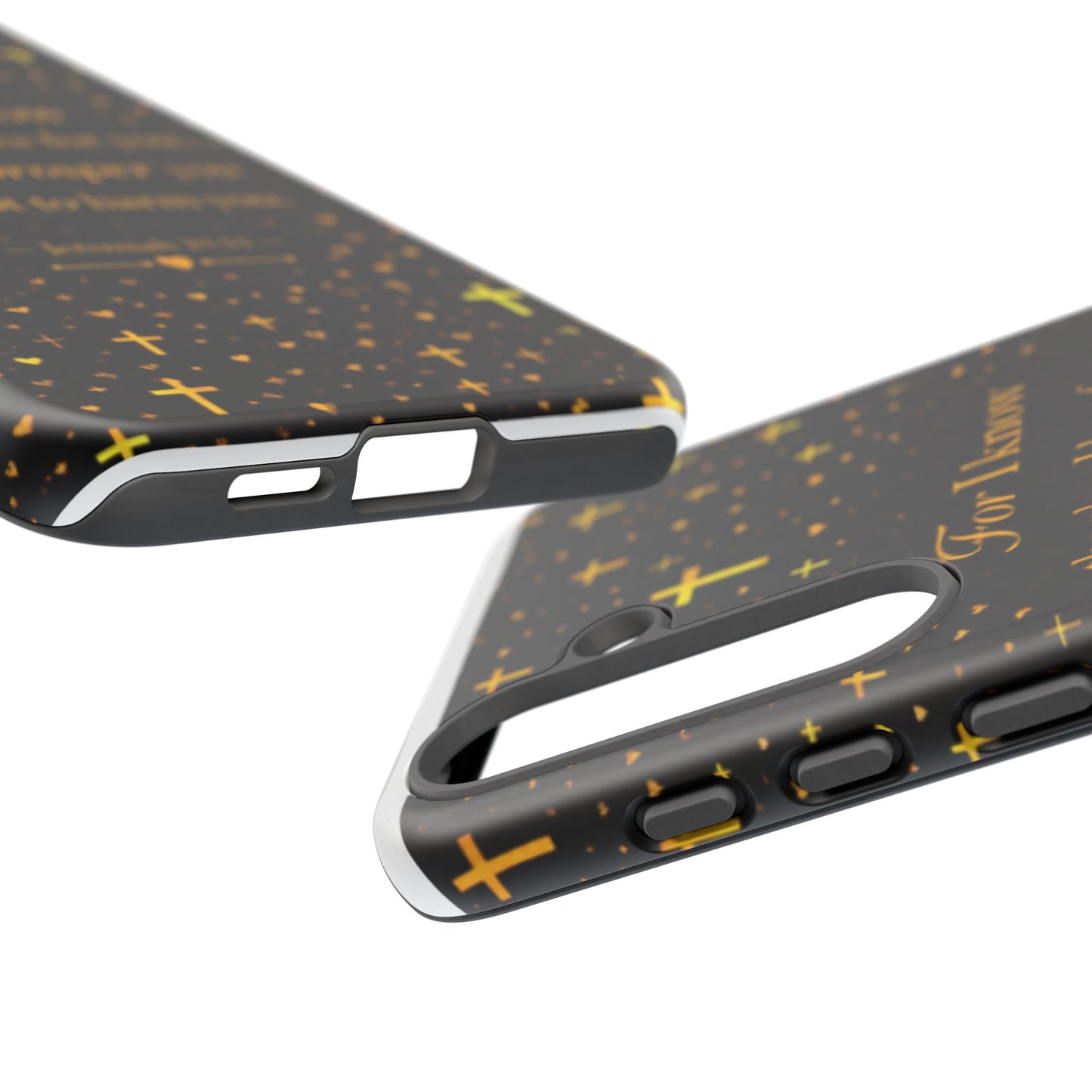 Phone Case — "For I Know" Jeremiah 29:11 Gold Cross Christian Tough Case