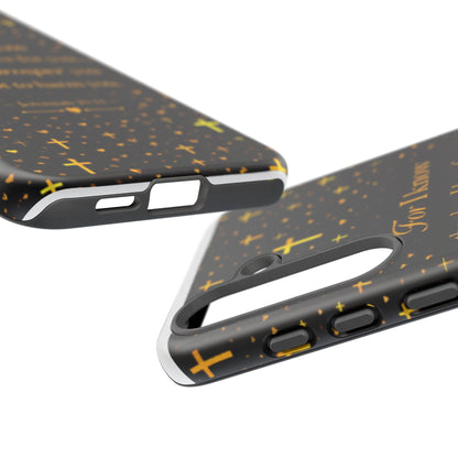 Phone Case — "For I Know" Jeremiah 29:11 Gold Cross Christian Tough Case