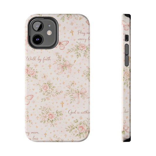 Walk By Faith Phone Case | Christian Floral iPhone Case
