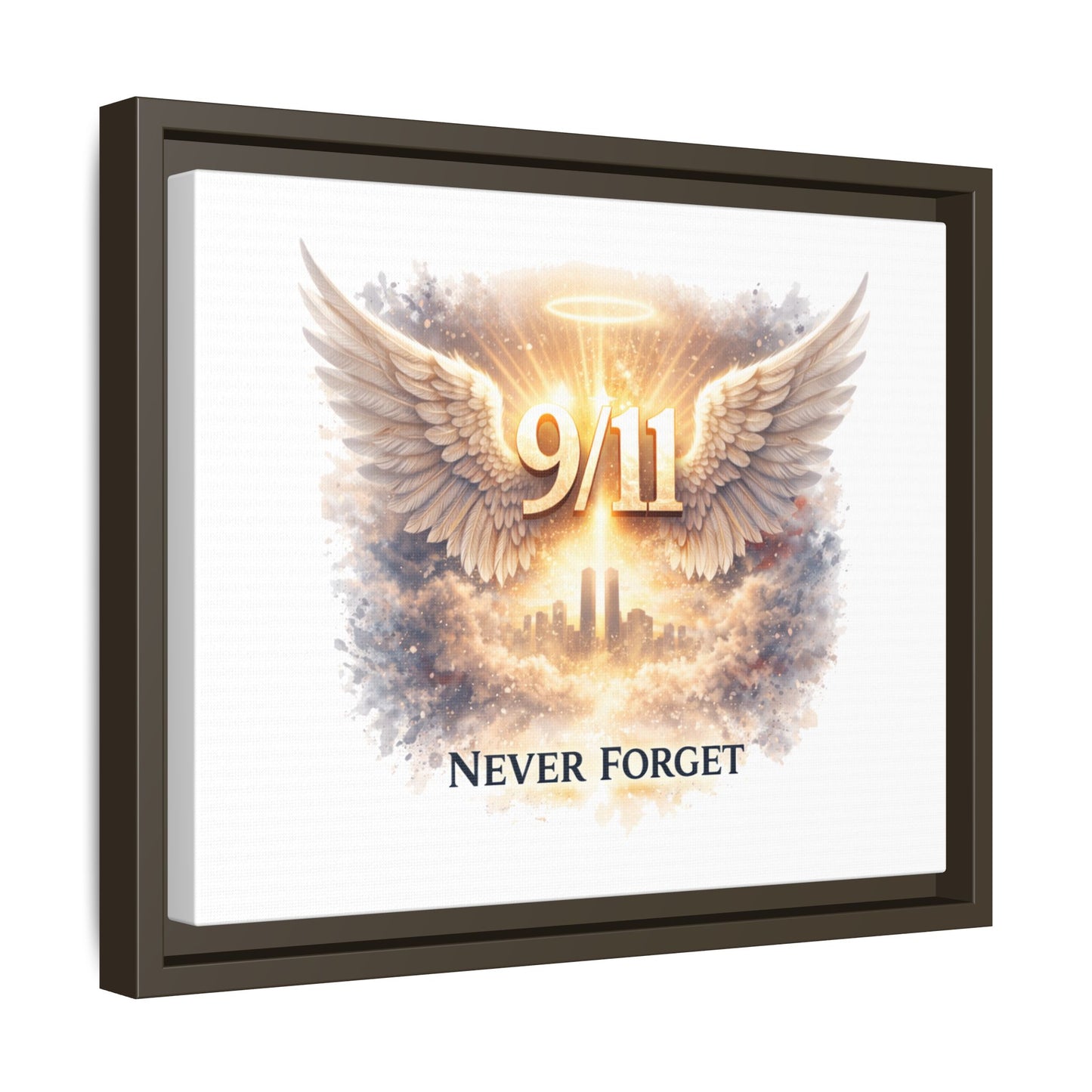 9/11 Memorial Matte Canvas Print — "Never Forget" Framed Wall Art