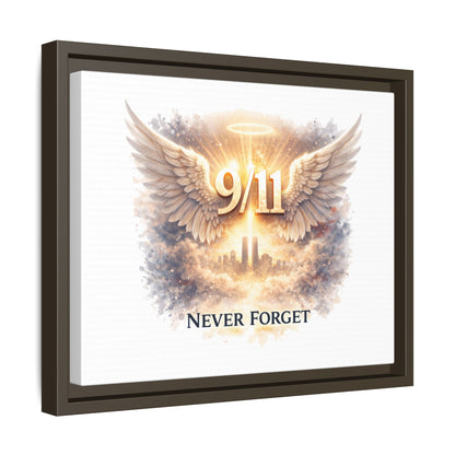 9/11 Memorial Matte Canvas Print — "Never Forget" Framed Wall Art
