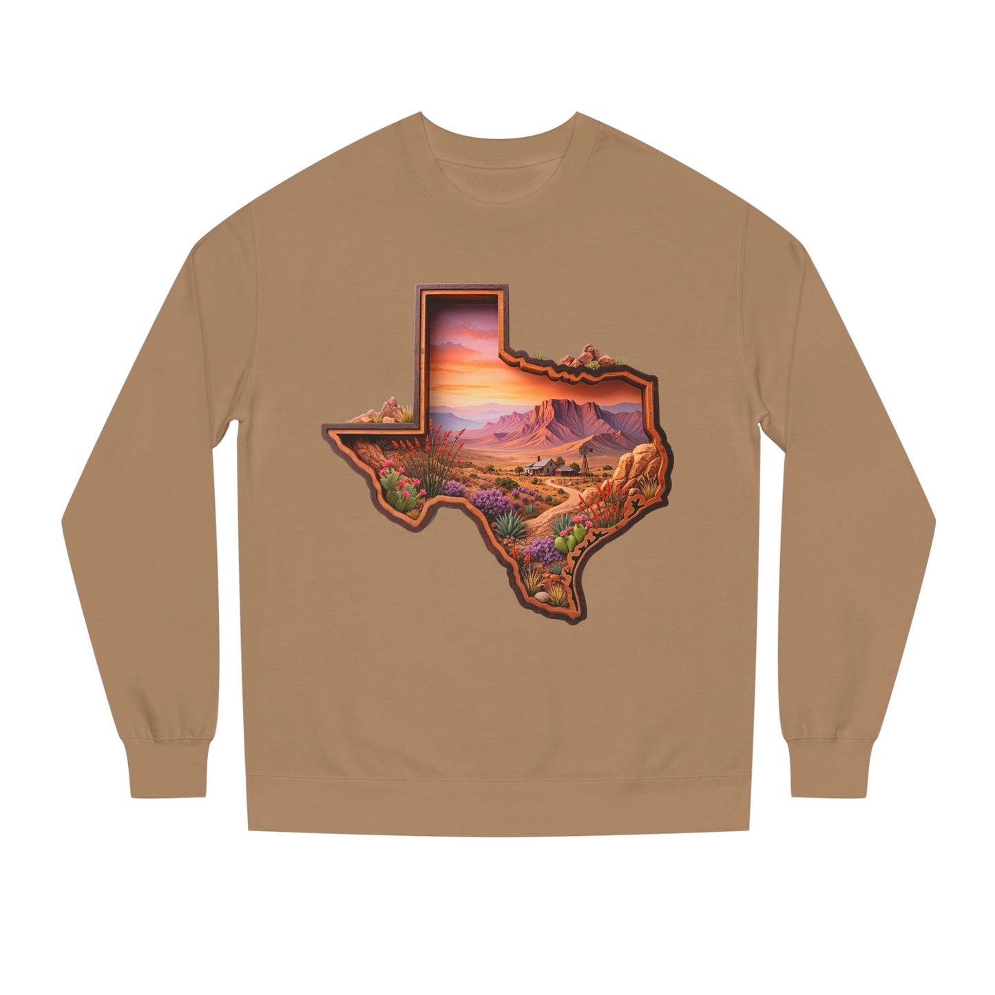 Texas Sunset Crewneck Sweatshirt — Scenic Lone Star State Landscape