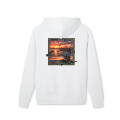 Sunset Harbor Hoodie — Coastal Sunset Graphic Pullover