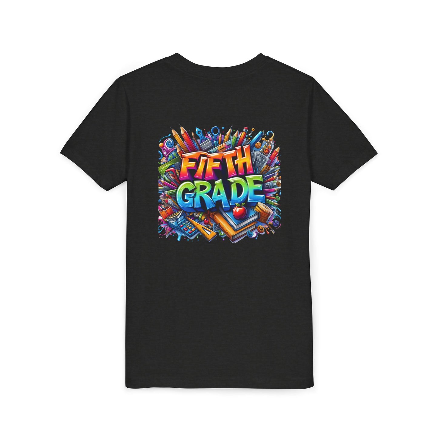Fifth Grade Kid's Tee - Colorful School Supplies Back to School T-Shirt