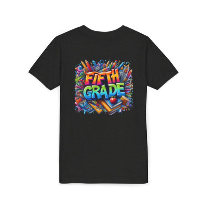 Fifth Grade Kid's Tee - Colorful School Supplies Back to School T-Shirt