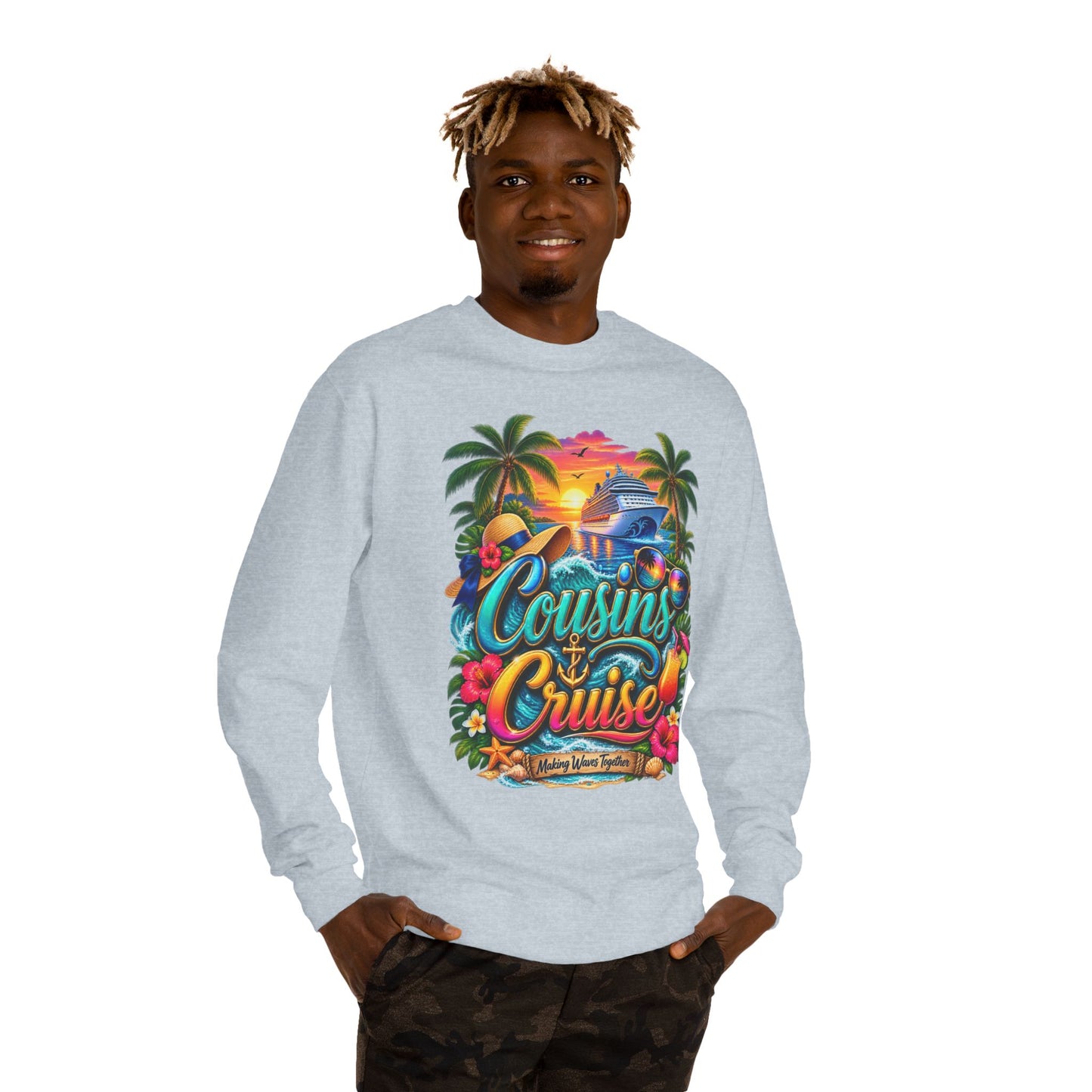 Cousins Cruise Sweatshirt — Tropical Family Cruise Reunion Crewneck