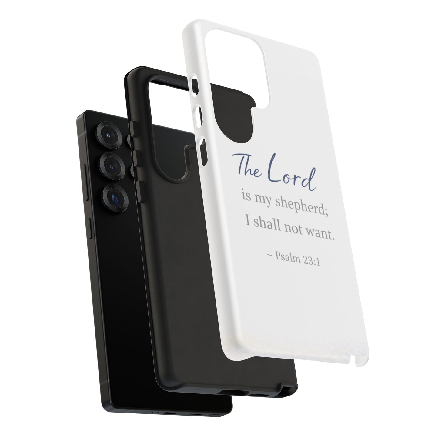 Psalm 23:1 Phone Case — "The Lord is my shepherd; I shall not want" Christian Protective Cover