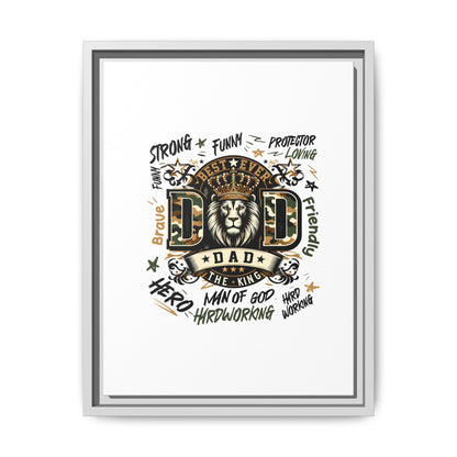 Framed Matte Canvas 'Best Ever DAD' Wall Art – Lion King Design, Father’s Day Gift