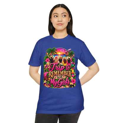 T-Shirt — 'A Trip to Remember With My Girls' Tropical Bachelorette/Besties Tee