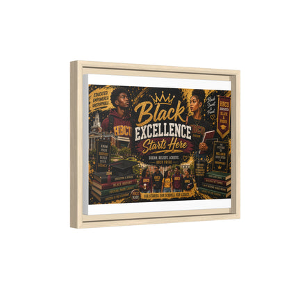 Black Excellence Starts Here Framed Canvas