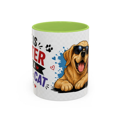 Dog and Cat Coffee Mug — 'This Is My Healer I'm A Cat' Cute Pet Lover Accent Mug (11/15oz)