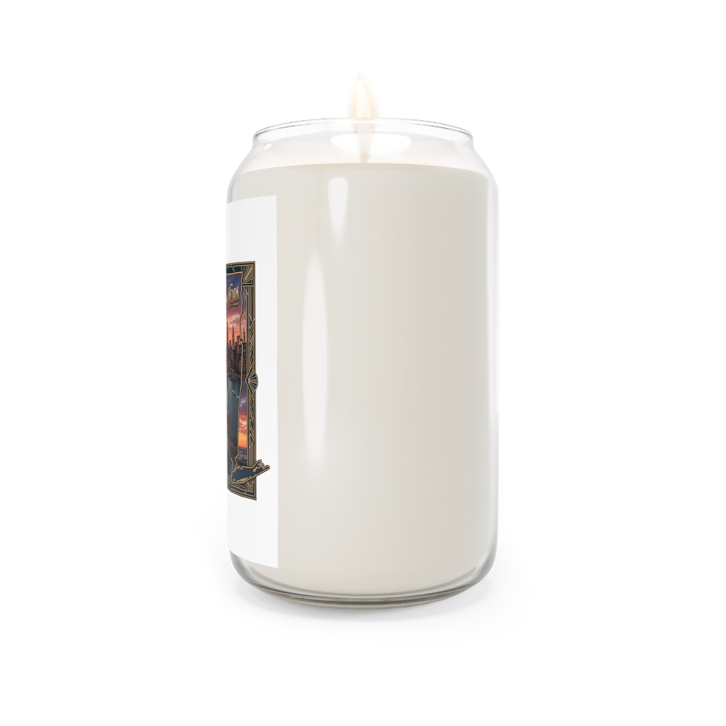New York Sunset Scented Soy Candle — 13.75 oz (Empire State Collage)