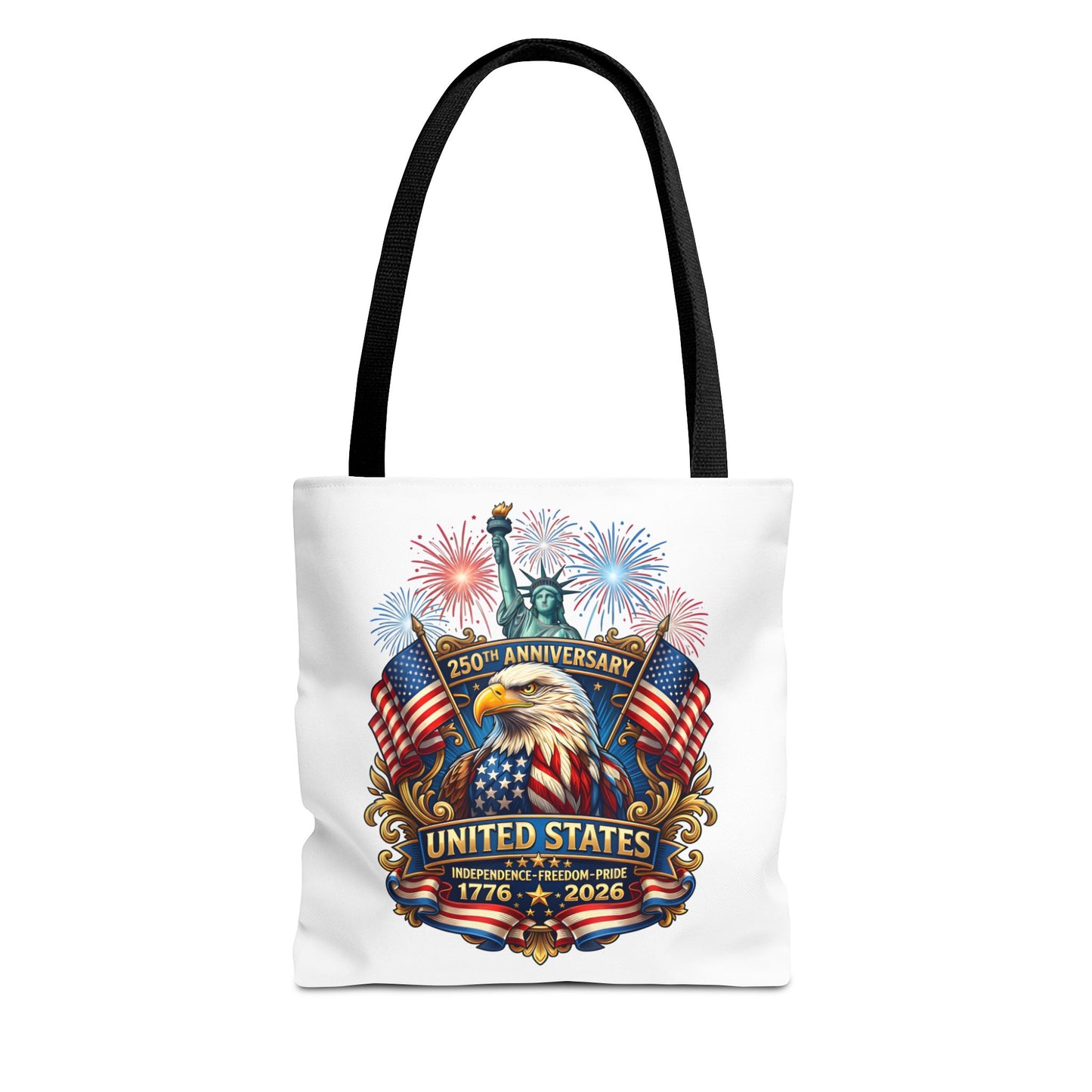 United States 250th Anniversary Tote Bag — Patriotic Eagle & Fireworks 1776–2026