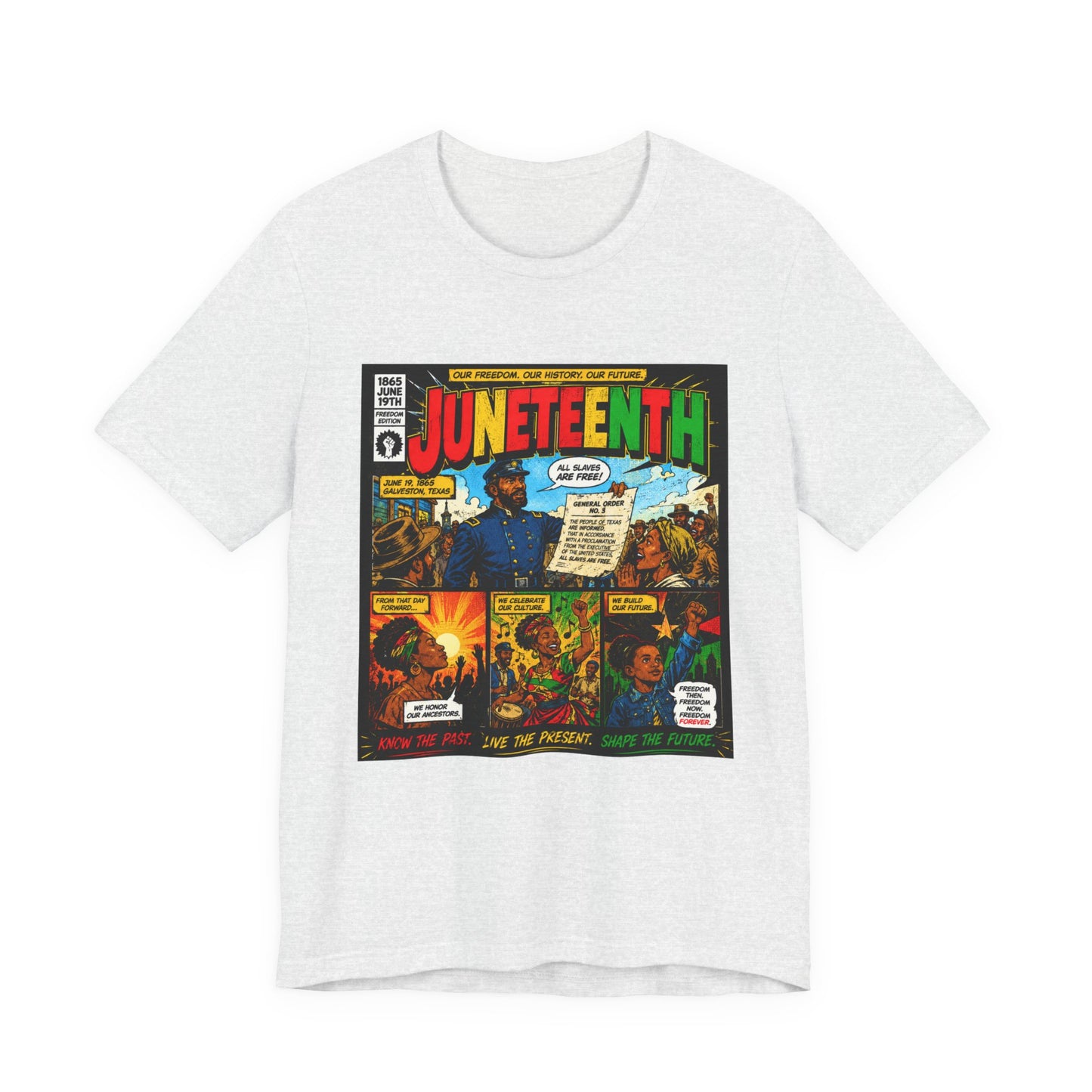 Juneteenth Comic-Style T-Shirt — Retro Celebration Tee