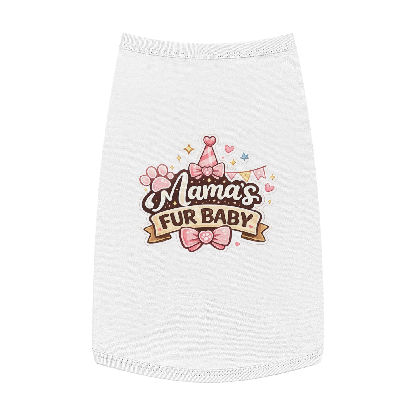Mama's Fur Baby Pet Tank Top — Cute Paw & Bow Dog Shirt