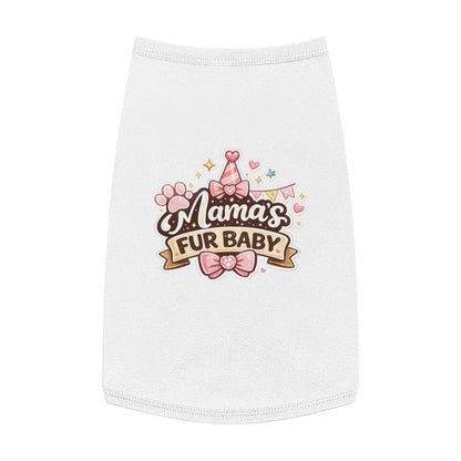Mama's Fur Baby Pet Tank Top — Cute Paw & Bow Dog Shirt