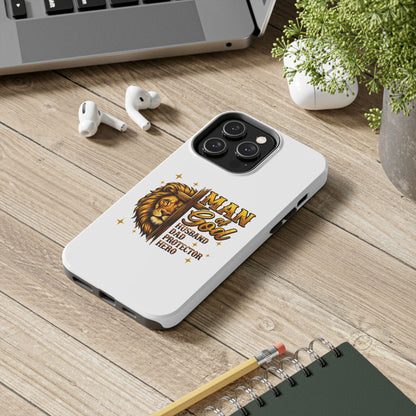 Man of God Lion Phone Case — ‘Man of God’ Christian Protector Dad Gift