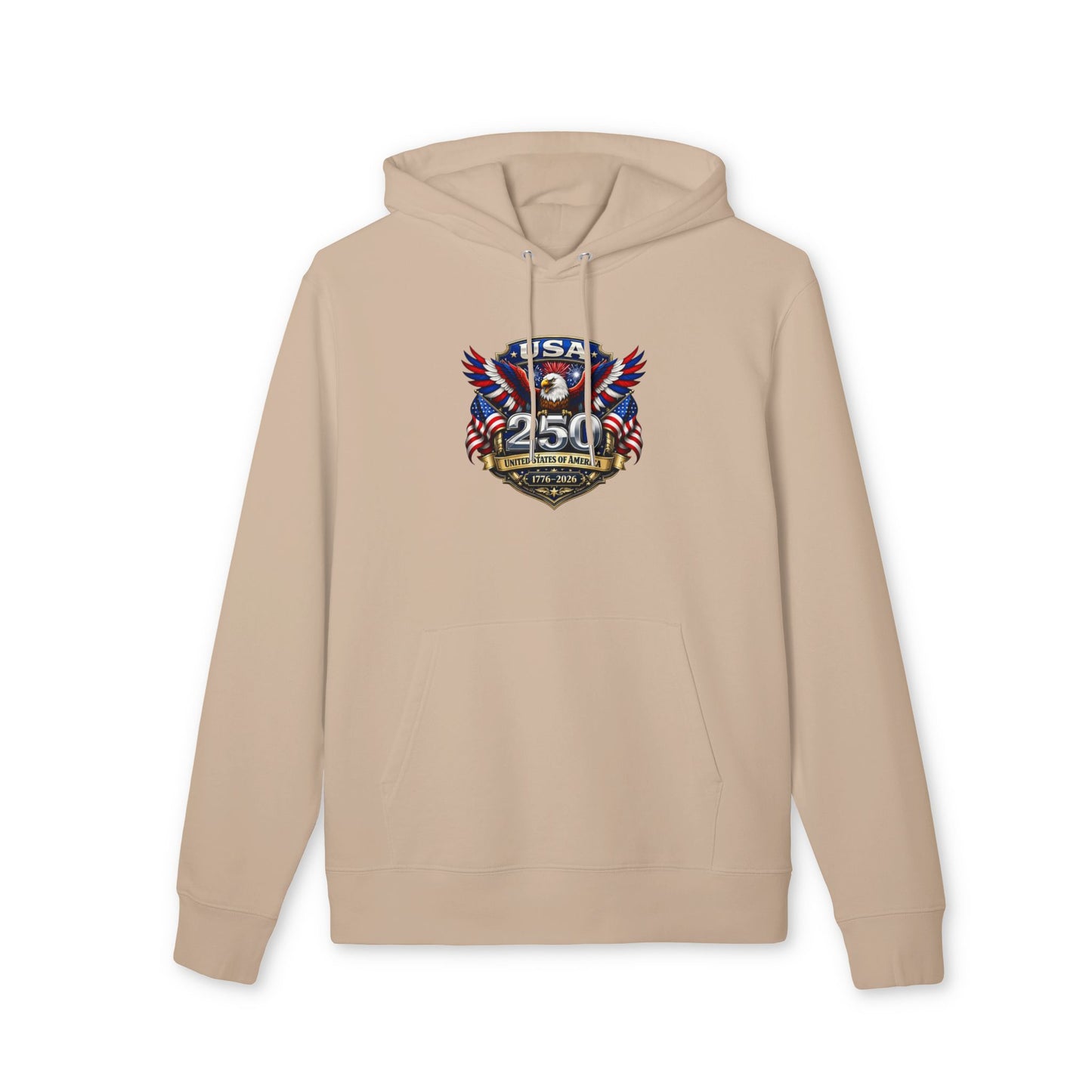 Patriotic USA 250th Anniversary Hoodie — Eagle Flag Emblem