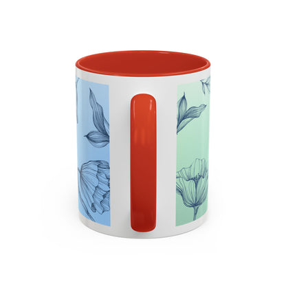 Mother's Heart Floral Accent Coffee Mug — "A Mother's Heart Never Fades"